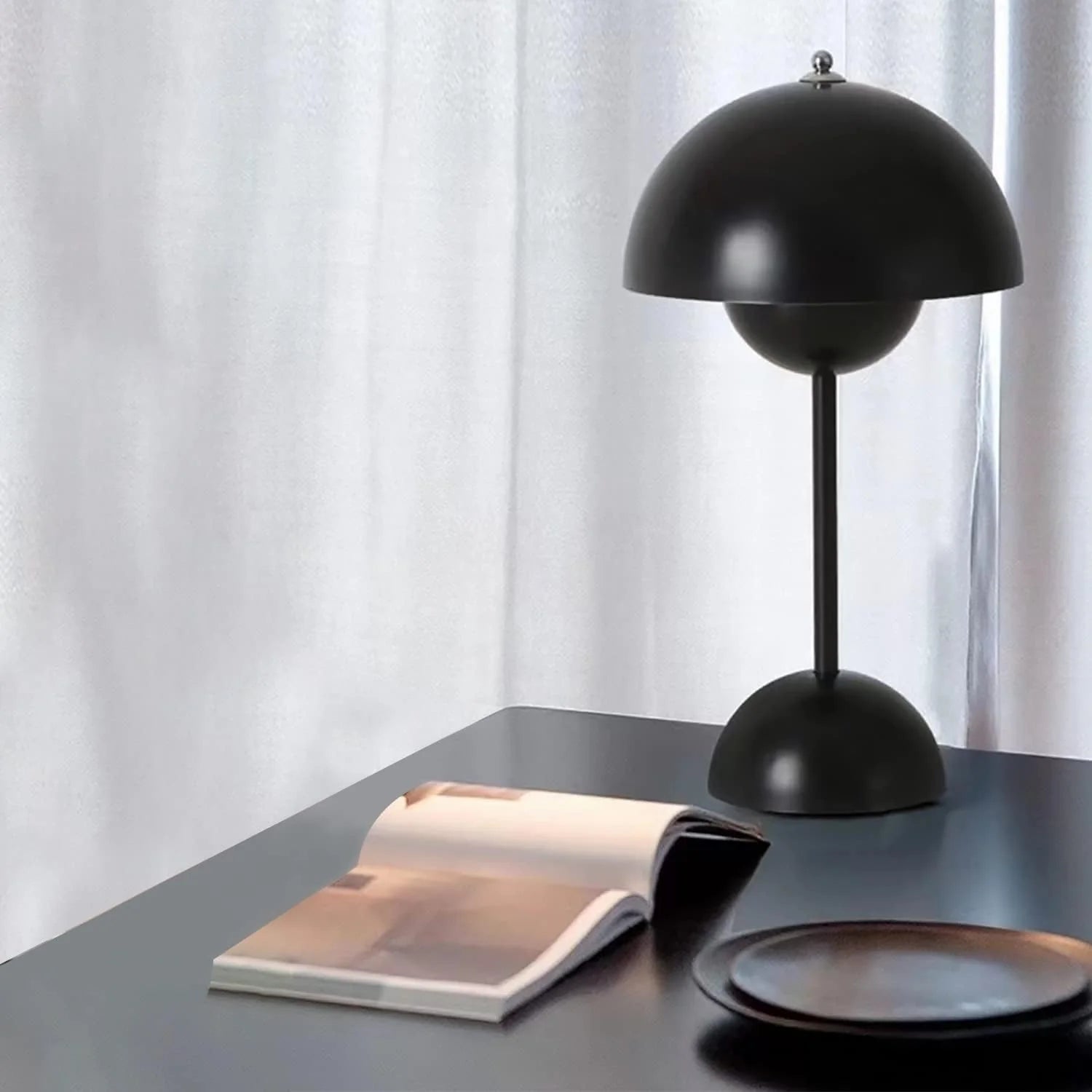 Lampe de Table Rechargeable - BrightEase™ - Noir - Domisens
