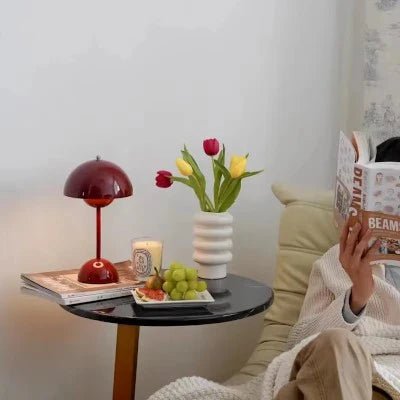 Lampe de Table Rechargeable - BrightEase™ - Rouge Vin - Domisens
