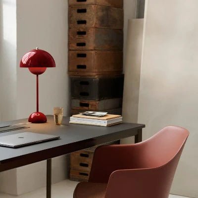 Lampe de Table Rechargeable - BrightEase™ - Rouge Vin - Domisens
